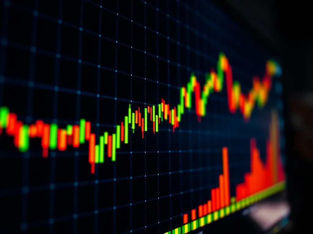A graph showing positive financial growth, alongside images of bonds and stocks, representing financial instrument investment options for the Latvia Golden Visa.